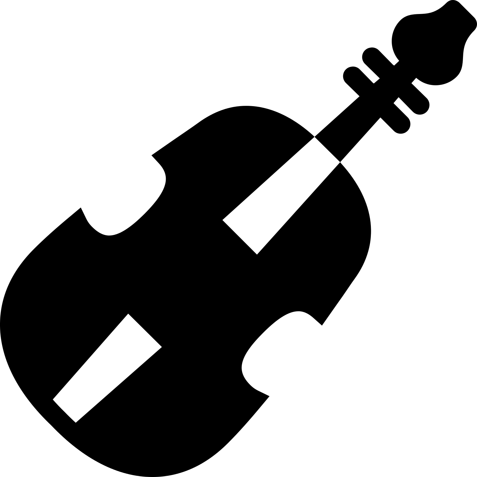 Violin Clip Art Image Black And White - Silhueta De Instrumentos Musicais (1600x1600), Png Download