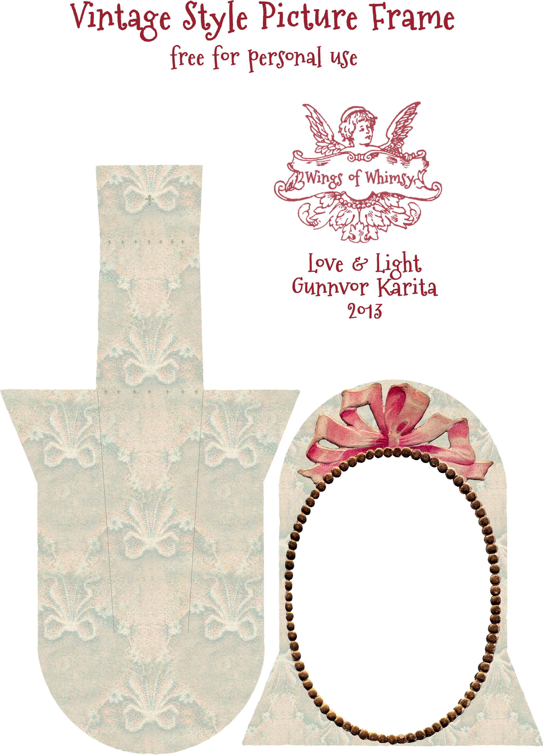 And Finally, Just The Pretty Pink Ribbon Frame As A - Frame Vintage (2362x3377), Png Download