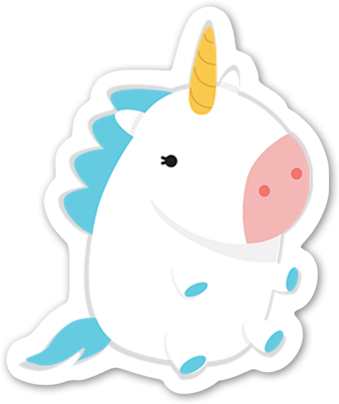 Fluffy Unicorn Sticker - Sticker (507x600), Png Download