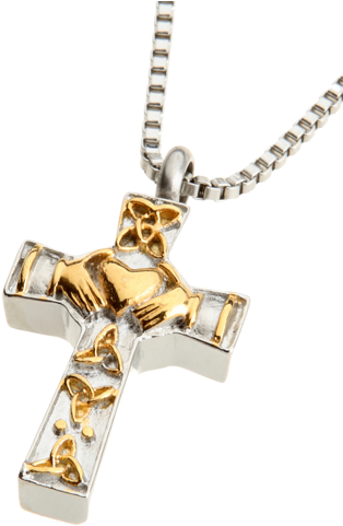 Claddagh Celtic Cross Keepsake Pendant - Urns Uk Ash Jewellery Chelsea Design 14 Chain Pendant (500x500), Png Download