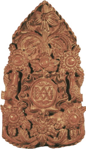 Relieve Con Monograma De La Virgen María - Carving (288x500), Png Download