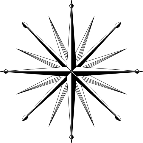 Wind, Rose, Compass, Direction - Star Clip Art (480x480), Png Download