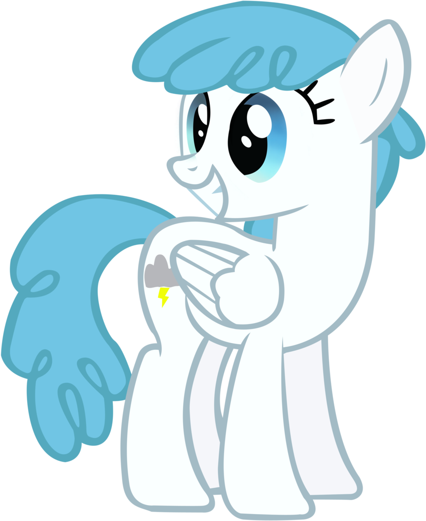 Lightning Bolt - My Little Pony With Cloud And Lightning Bolt (900x1125), Png Download