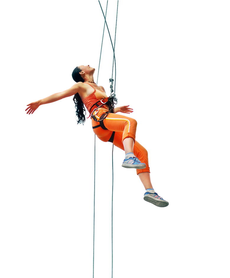 Strap-woman - Woman Rock Climbing Png (778x996), Png Download