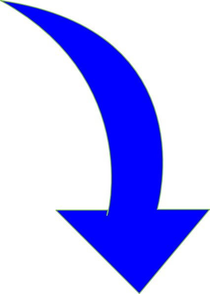 Picture Black And White Download Curved Arrow Clipart - Curved Arrow Pointing Down (426x595), Png Download