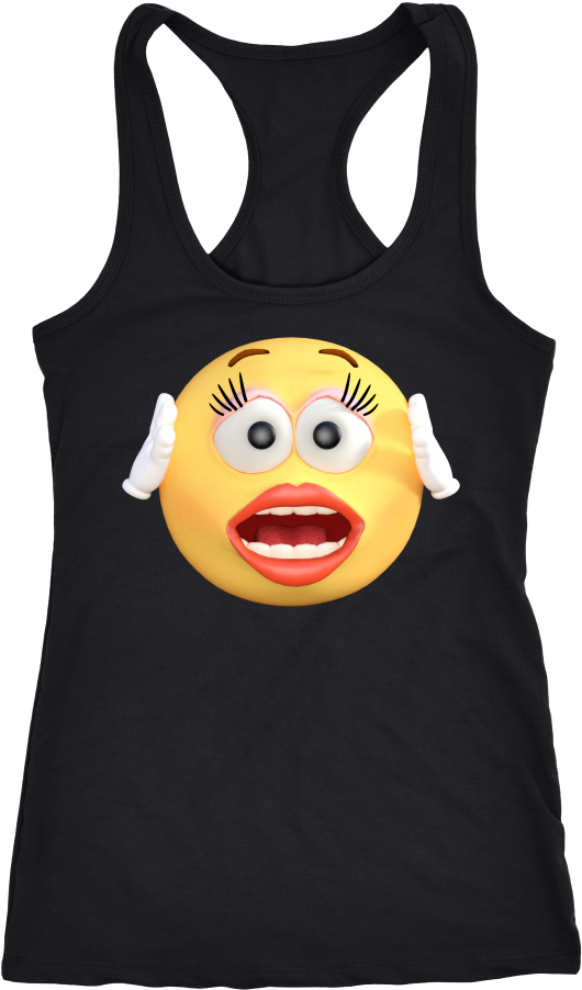Dreamoctane Women Shock Emoji Tank Top - Dog Lover And Runner Tank Top - Can't Jog Without Dog (1000x1000), Png Download