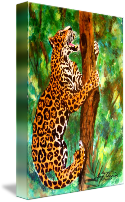 Climbing Jaguar By Amy Queen Picture Transparent Library - Climbing Jaguar (403x650), Png Download
