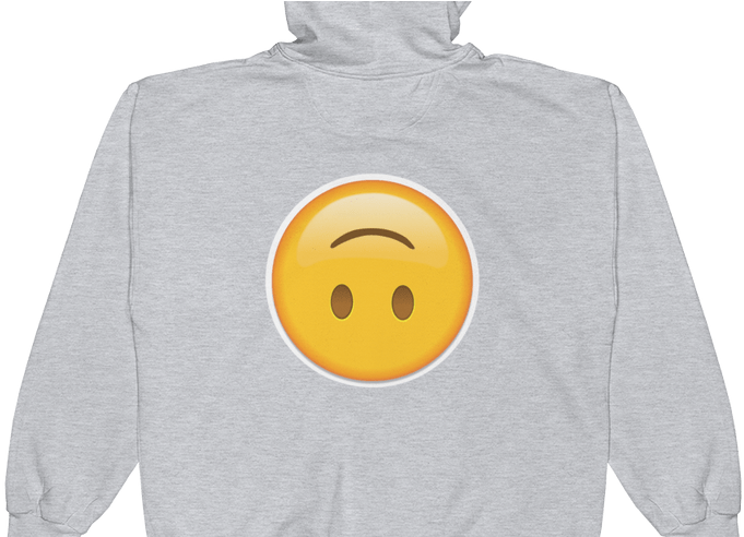 Emoji Zip Hoodie Upside Down Face Just Emoji - Smiley (800x491), Png Download
