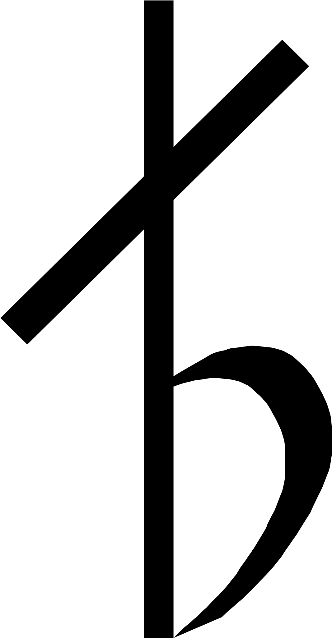 Arabic Music Notation Half Flat - Arabic Symbol For Music (563x1024), Png Download