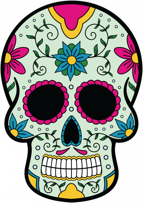 Sticker Calavera Tete De - Tete De Mort Mexique (493x700), Png Download