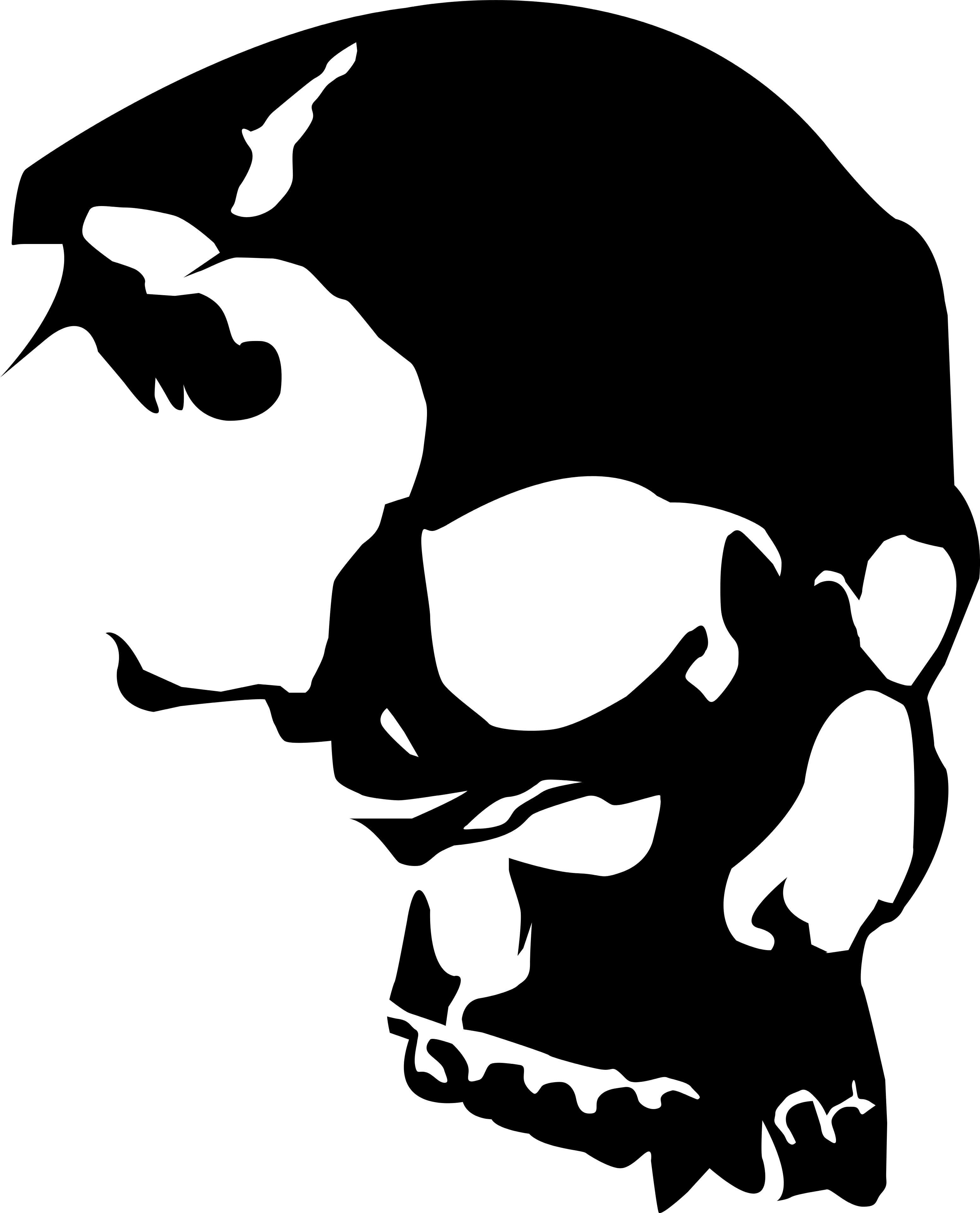Skull - Vinyl Record Skull Art (3103x3838), Png Download