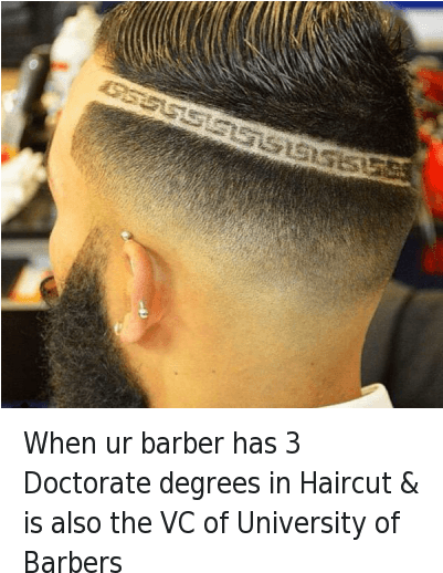Barber, Doctor, And Haircut - Diseños De Cortes Con Rayas (400x567), Png Download