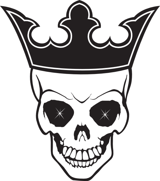 Skull And Crown Tattoo Transparent Png - Calavera Blanco Y Negro (528x597), Png Download