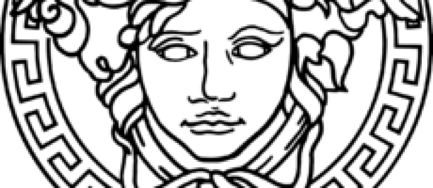 Versace Logo Drawing - Versace Decals (843x367), Png Download