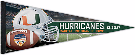 Miami Hurricanes Football Orange Bowl 12 X 30 Pennant - Display Case (467x467), Png Download