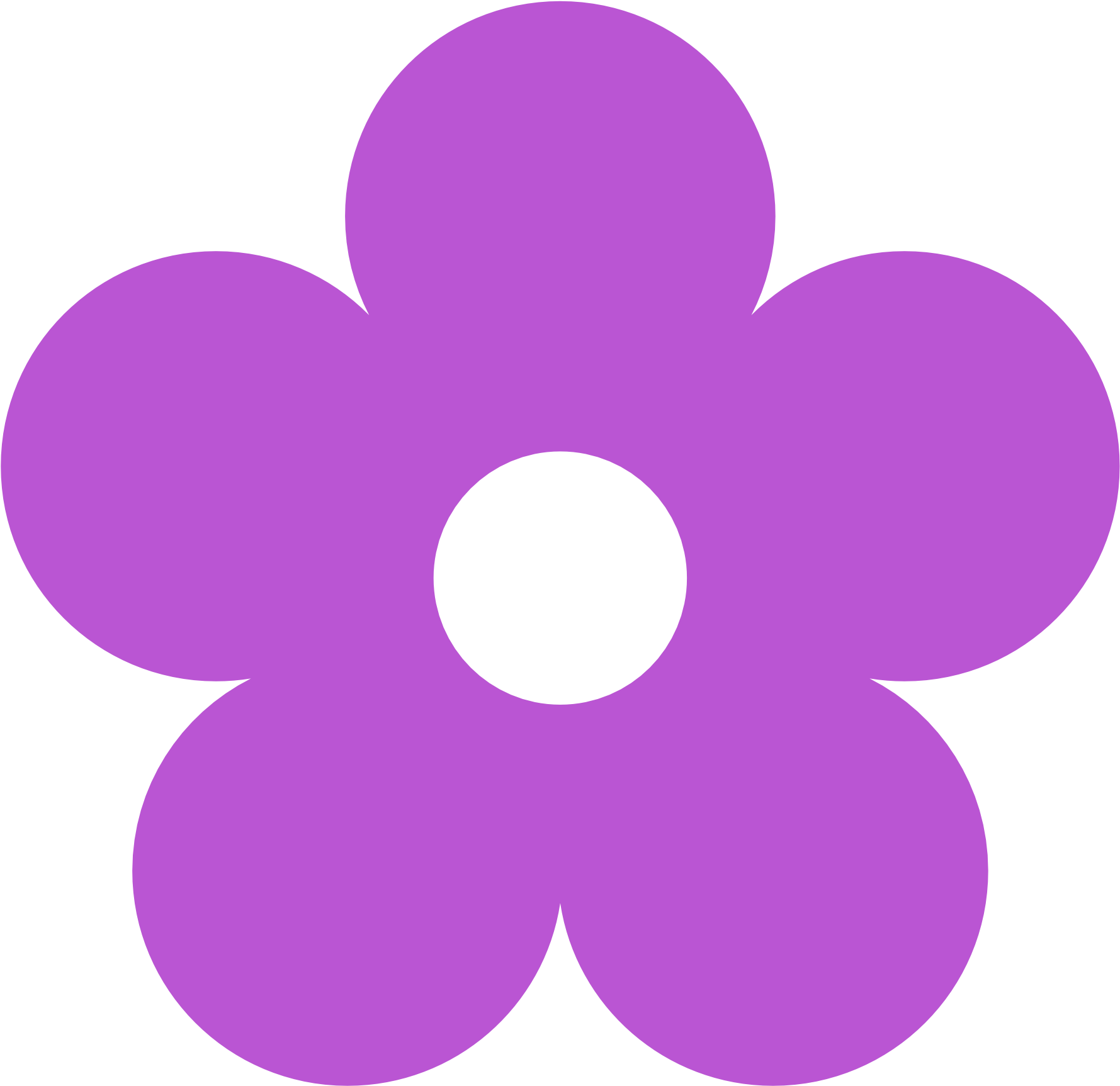 Colorful Flower Clipart Jpg Black And White Library - Flower Violet Clip Art (1969x1952), Png Download