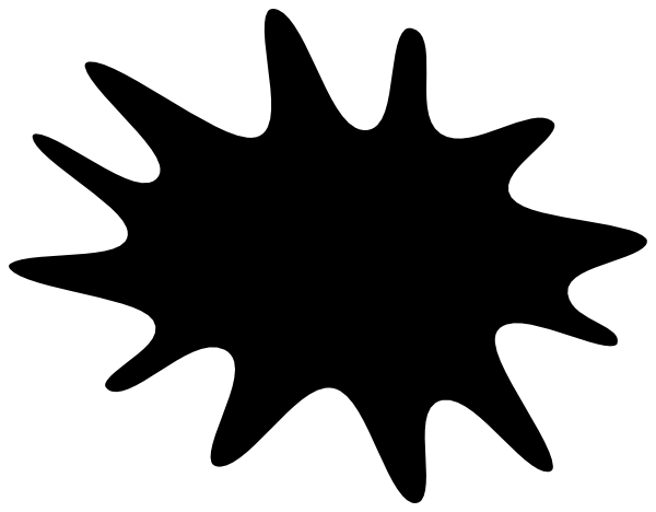 Black Paint Splat Png Clip Art (600x468), Png Download