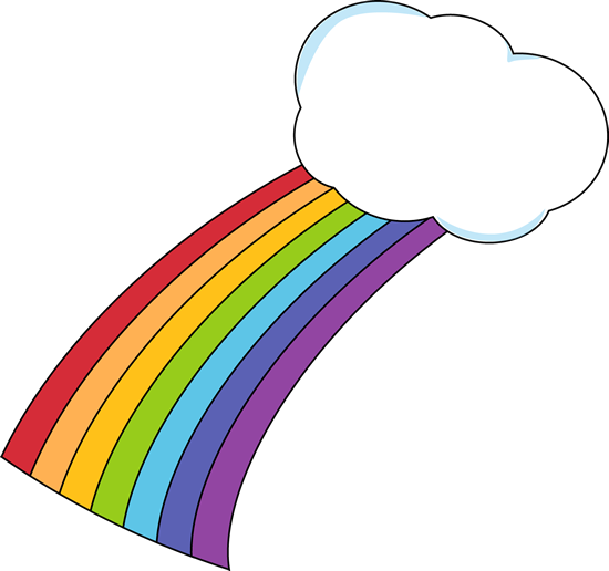 Drawn Rainbow Cloud Png - Rainbow And Cloud Clipart (550x516), Png Download