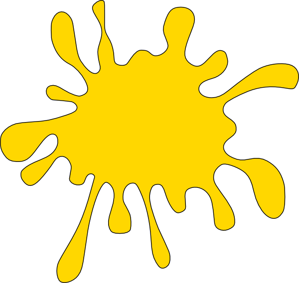 Black Paint Splat Clip Art At Clker - Orange Colour Clip Art (600x568), Png Download