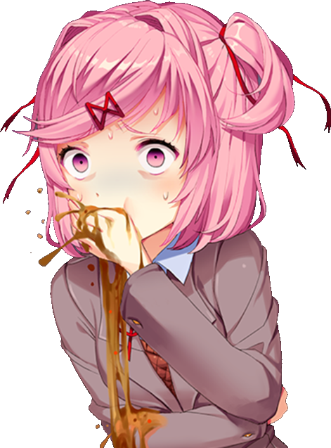 66127786 - >> - Natsuki Vomit (471x637), Png Download