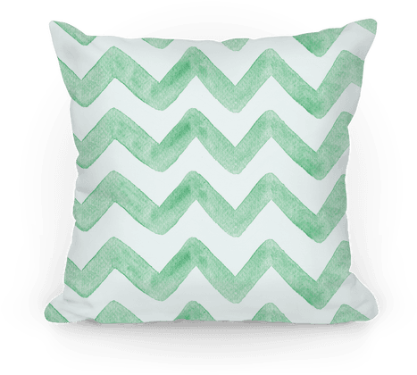 Green Watercolor Chevron Pattern Pillow - Camping Throw Pillows (484x484), Png Download