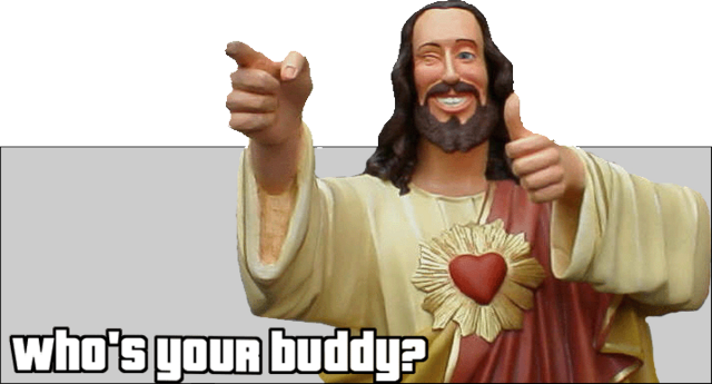 Buddy Christ - Buddy Christ Who's Your Buddy (640x345), Png Download