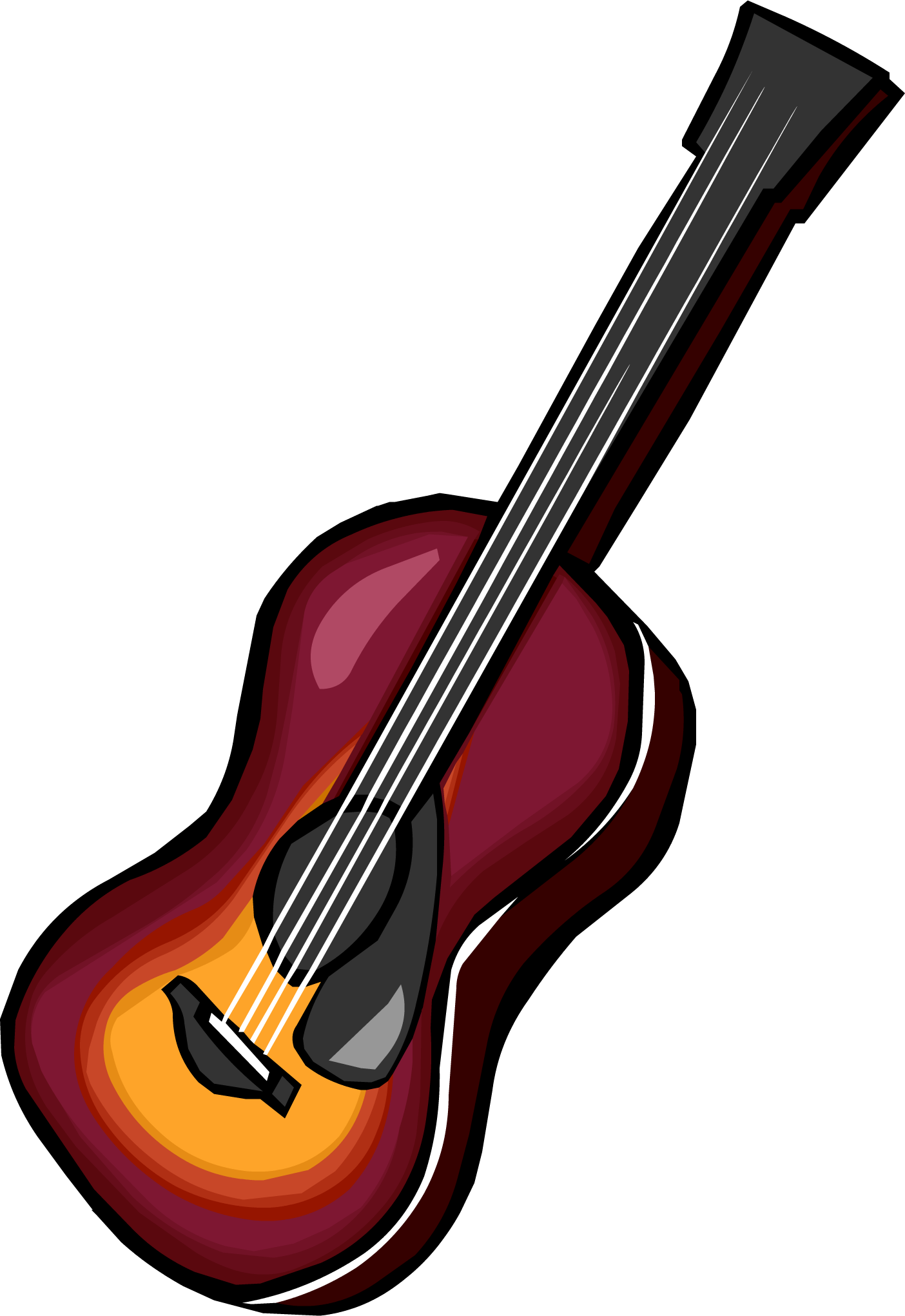 Acoustic Sunburst Guitar Clothing Icon Id 730 - Sunburst Guitar Red Blue (1404x2041), Png Download