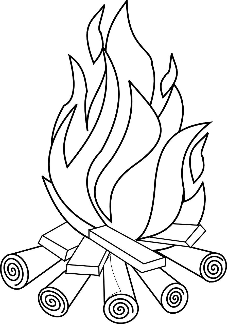 How To Set Use Fire Line Art Svg Vector (414x592), Png Download