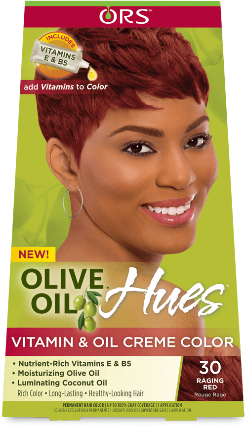 Ors Haircare Olive Oil Hues Vitamin And Oil Creme Color - Olive Oil Hues Raging Red (1000x1000), Png Download