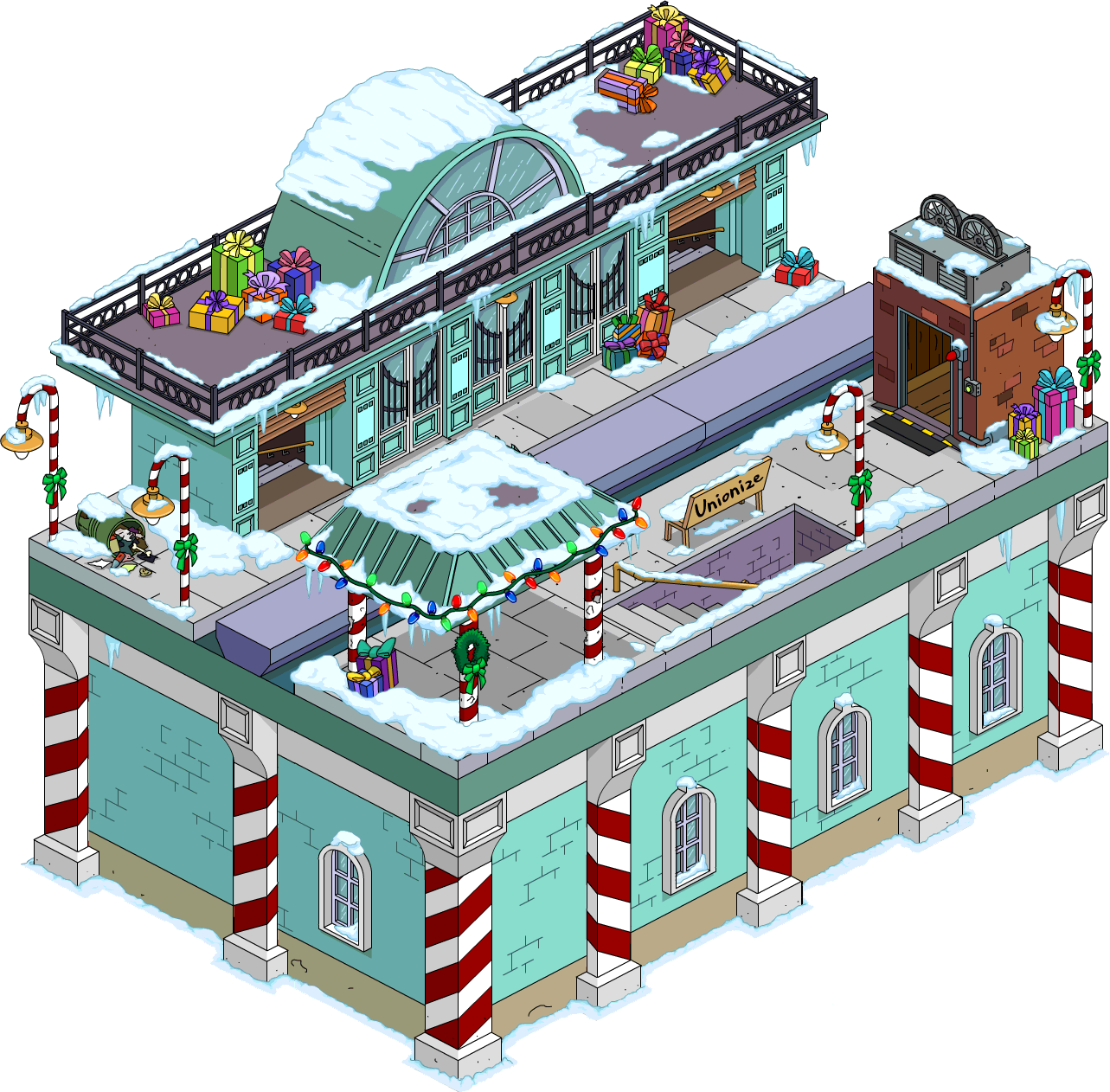 North Pole Station Snow Menu - Simpsons Tapped Out Stations (1283x1262), Png Download