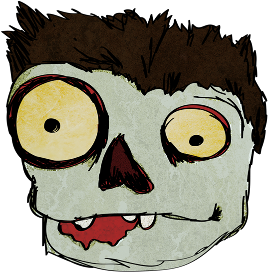 Funny - Cartoon Zombie Face Png (600x638), Png Download