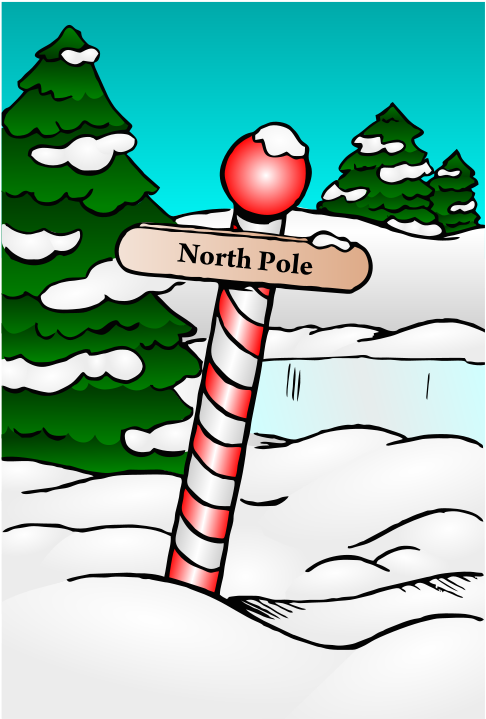 Free Vector North Pole Sign - North Pole Clip Art (566x800), Png Download