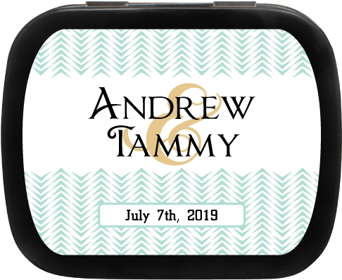Chevron Wedding Personalized Wedding Mint Tins - Suitcase (500x500), Png Download
