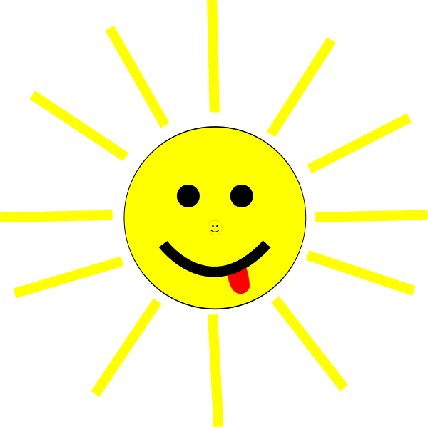 Funny Sun Face Cartoon Png Clip Arts (600x599), Png Download