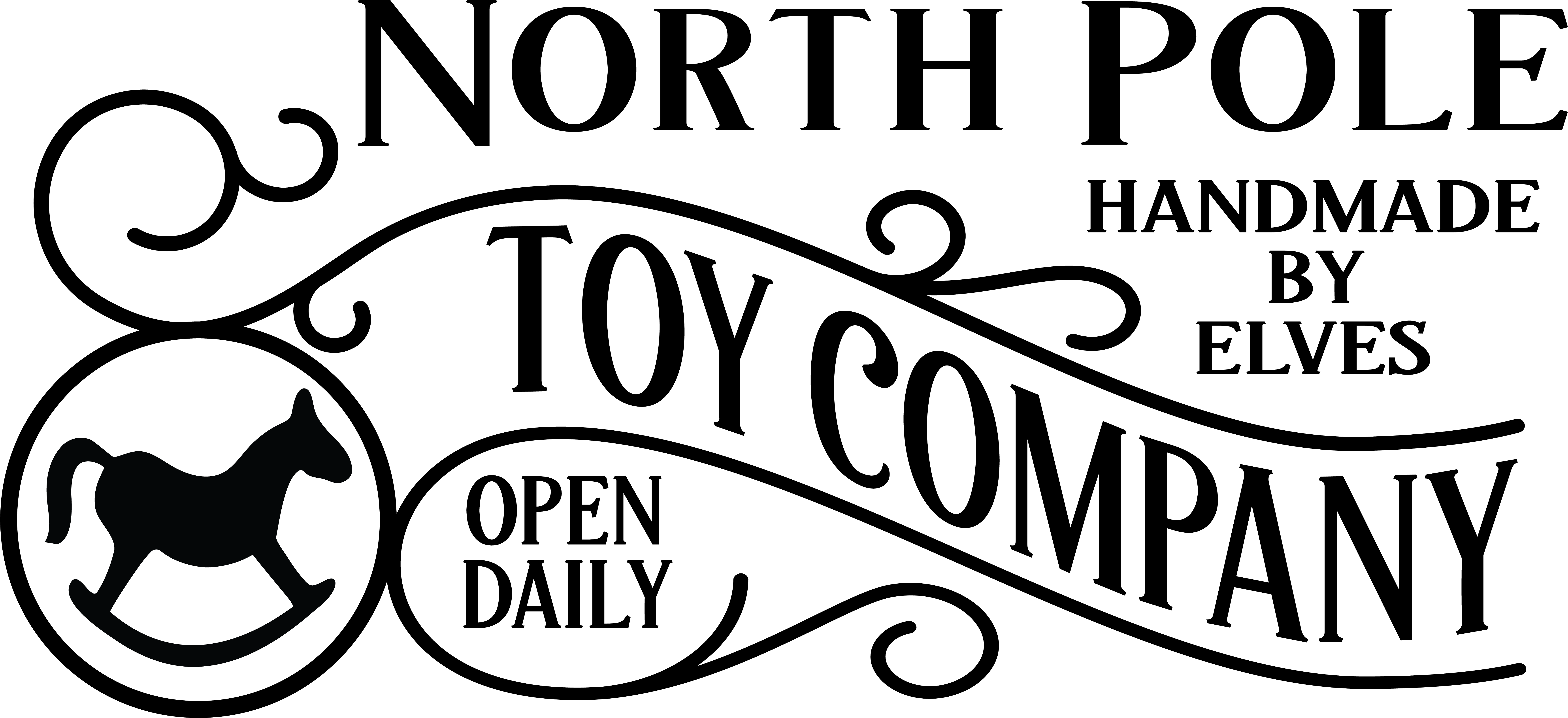North Pole Toy Company - Calligraphy (7200x3600), Png Download