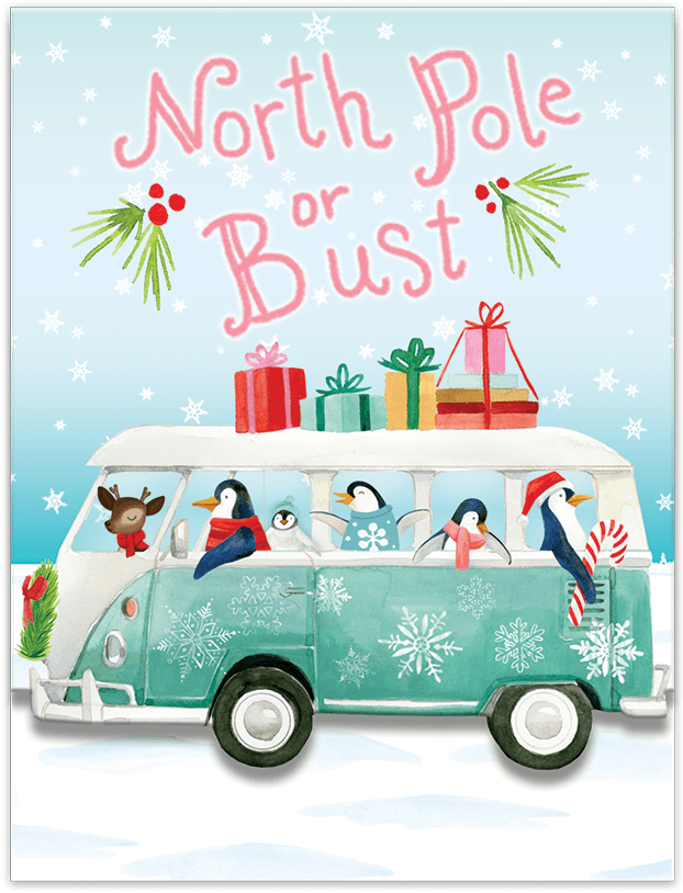 North Pole Or Bust Pocket Note Pad - Molly & Rex Bag Dashing Thru The Snow Gift Medium (1200x1200), Png Download