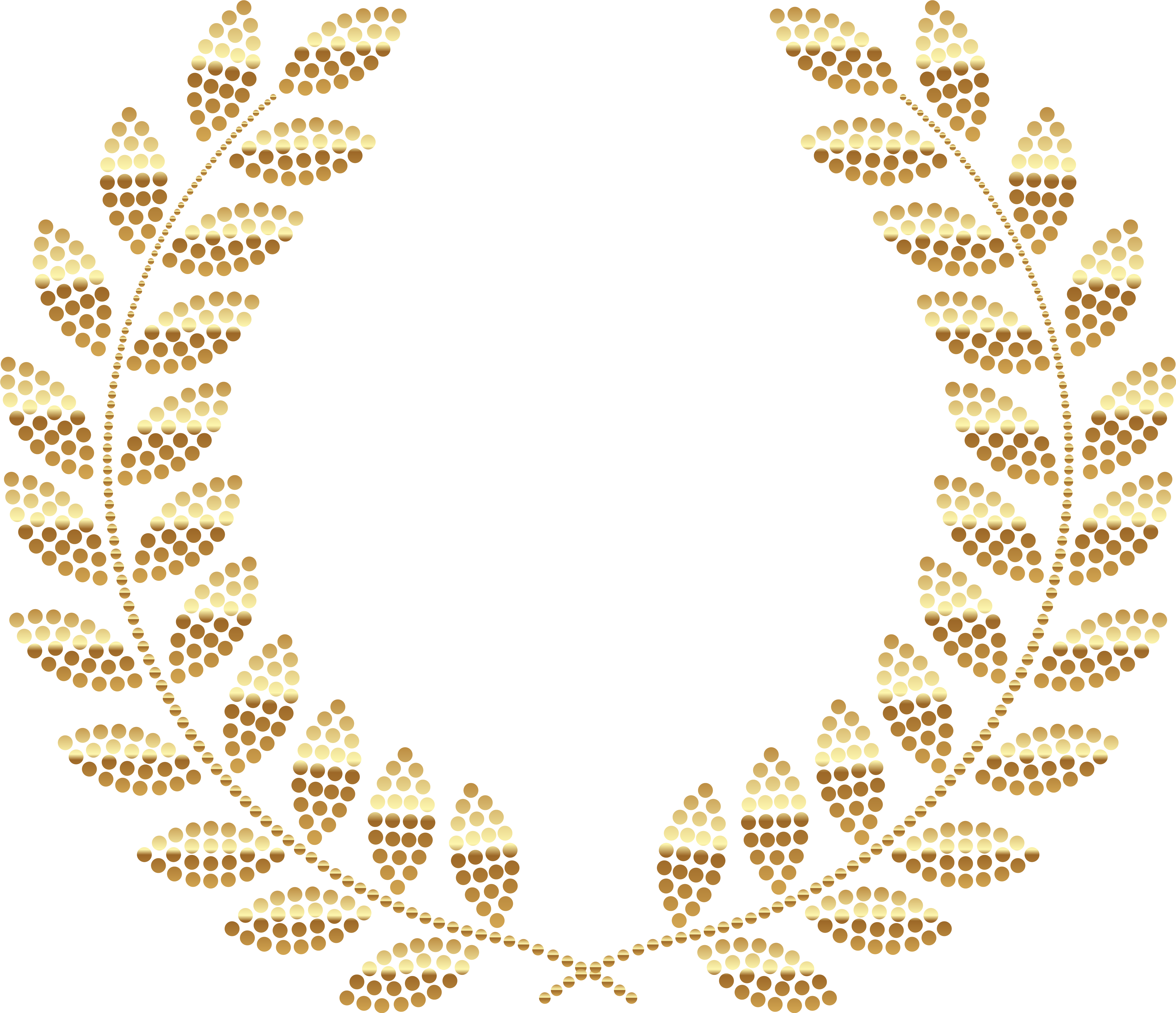 Transparent Golden Wreath Png Image - Gold Wreath Transparent Background Png (5095x4445), Png Download