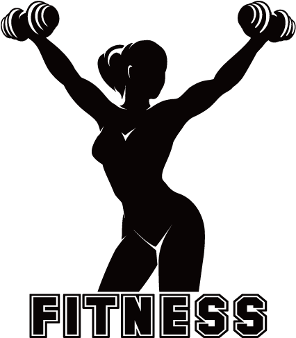 Physical Centre Silhouette Slim Woman Holding A - Wallstickers4ever Large Wall Vinyl Decal Fitness Girl (567x567), Png Download