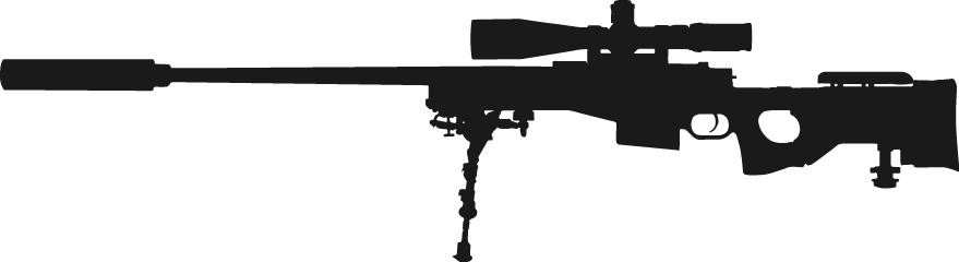 Sniper Rifle Silhouette Png - L115a3 Long Range Rifle (879x240), Png Download