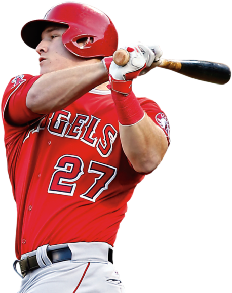 Mike Trout Fathead - Mike Trout No Background (600x600), Png Download