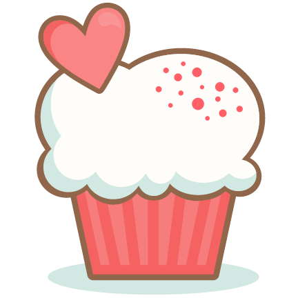 Valentine Cupcake Scrapbook Cuts Svg Cutting Files - Clipart Cupcake (432x432), Png Download