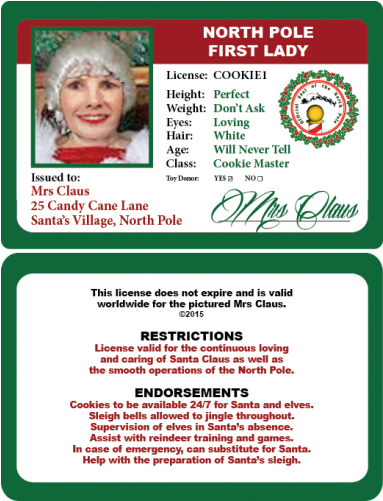 North Pole Drivers Licence (500x500), Png Download