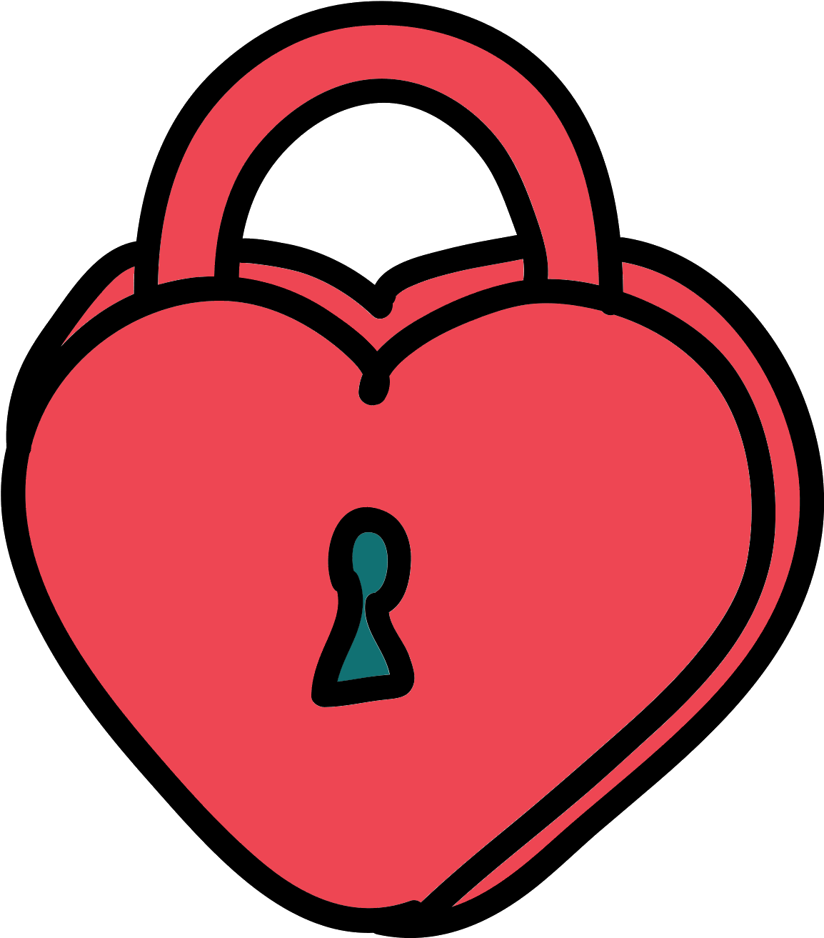 Padlock Clipart Heart - Padlock (1600x1600), Png Download