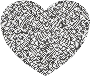 Black And White Swirls Doodles Heart-shaped Mousepad - Black (500x500), Png Download