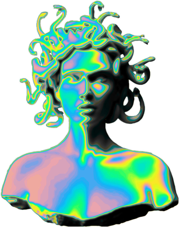 Holo Holographic Vaporwave Aesthetic Medusa Sculpture - Gorgon City - Sirens (cd) (1024x1024), Png Download