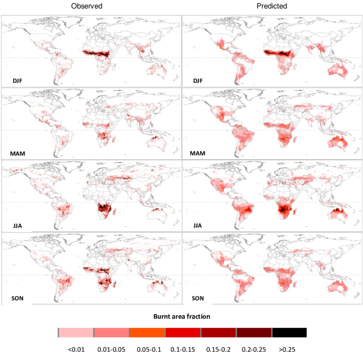 Predicted Probability Of Fire And Observed Burnt Area - Number (850x713), Png Download