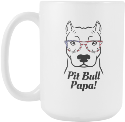 Pit Bull Papa Coffee Mug - Mug (480x480), Png Download