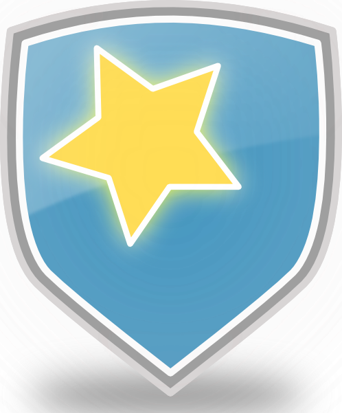 Rachaelanaya Blue Star Icon Clipart - Star Shield Png (498x601), Png Download