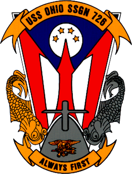 Uss Ohio Ssbn-726 Crest - Uss Ohio Logo (456x599), Png Download