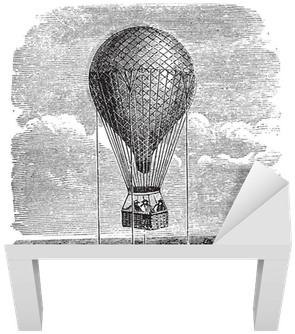 Old Aerostat Or Hot Air Balloon Vintage Illustration - Passageiro Em Trânsito [book] (400x400), Png Download